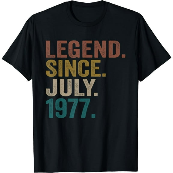 47 Year Old Gifts legend Since July 1977 47th Birthday T-Shirt