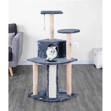 47 in. Kitten Cat Tree Condo with Scratching Board