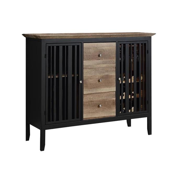 Nori 48" Antique Oak Brown and Black Sideboard Buffet