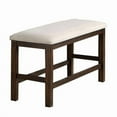 thumbnail image 1 of 47 in. Shaw Counter Height Bench, Beige Padded Seat, Rustic Brown Base, 1 of 1