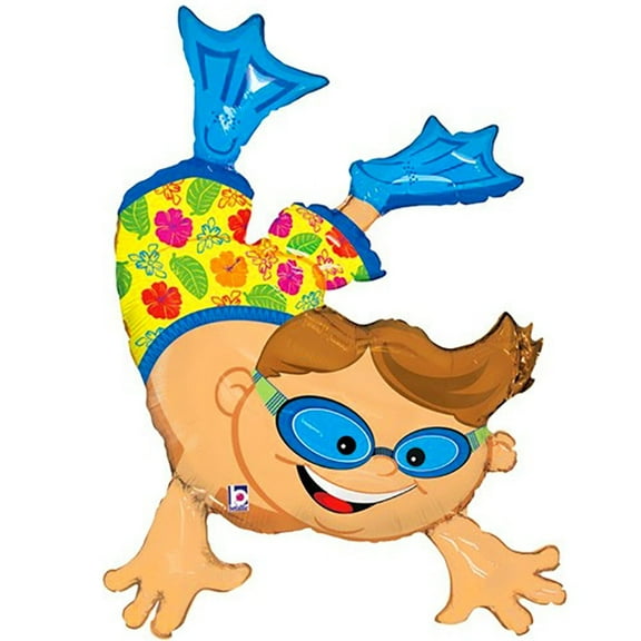 47 inch Diving Swimmer Boy Foil Mylar Balloon - Party Supplies Decorations
