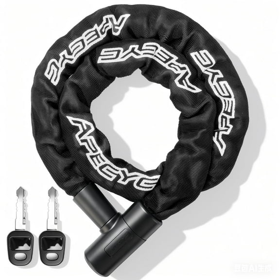 Apecyc 3.9FT Heavy Duty Bike Chain Lock, 8mm Security Bicycle Lock with Auto-Shutter & 2 Keys for Motorcycle, Gates, Sheds