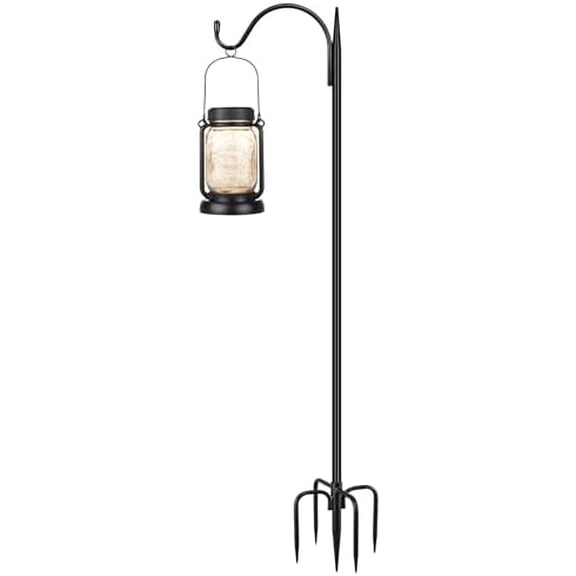 47 inch Small Shepherds Hooks for Outdoor with 5 Prongs, Adjustable Bird Feeder Pole Garden Hooks for Hanging Lanterns, Plants Baskets, Hummingbird Feeders, 1 Pack