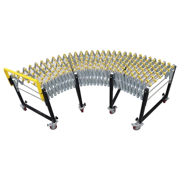 47" to 177" Portable Flexible Expandable Conveyor Unpowered Unloading Conveyor ABS Skate Wheels