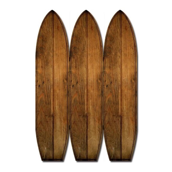 47 x 1 x 71 in. Coastal Brown Wood Surfboard Screen