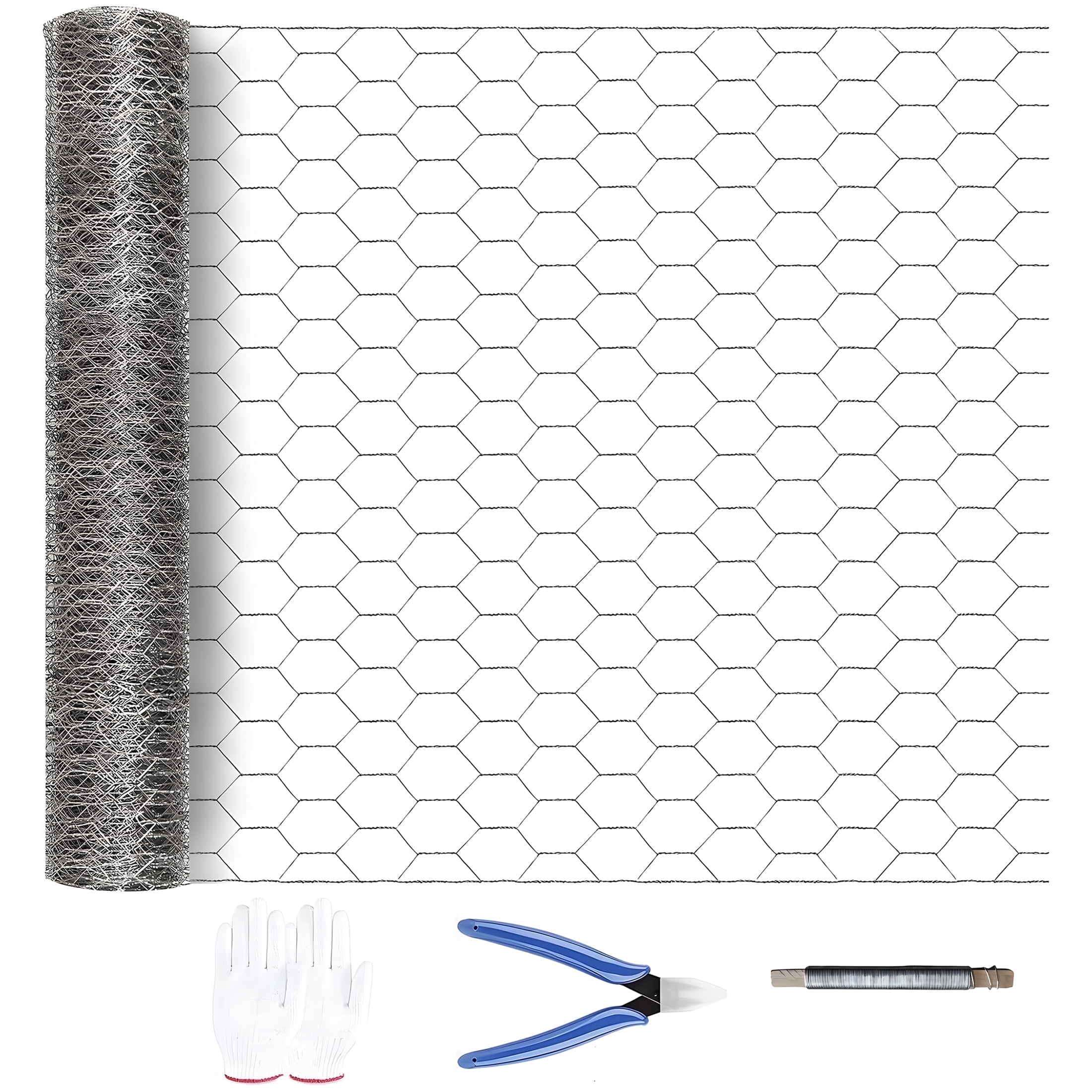 47" x 100ft Silver Galvanized Metal Hexagonal Chicken Wire Mesh,21-Gauge Rust-Resistant Wire for Garden Protection,Floral Arrangements and DIY Crafts