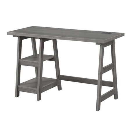 47 x 20.25 x 29.25 in. Designs2Go Trestle Desk with Charging Station