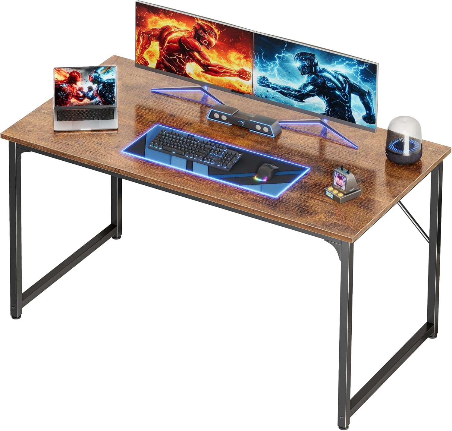 47 x 24 Inch Modern Computer Desk with Deep Desktop, Metal Frame ...