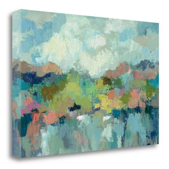 47 x 32 Abstract Lakeside by Silvia Vassileva-Print On Canvas Fabric Multi-Color