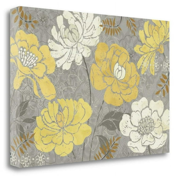 47" x 32" Morning Tones Gold III by Daphne Brissonnet Canvas Fabric Multi-Color