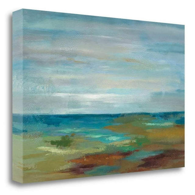 47" x 32" Wispy Clouds by Silvia Vassileva - Print On Canvas Fabric Multi-Color