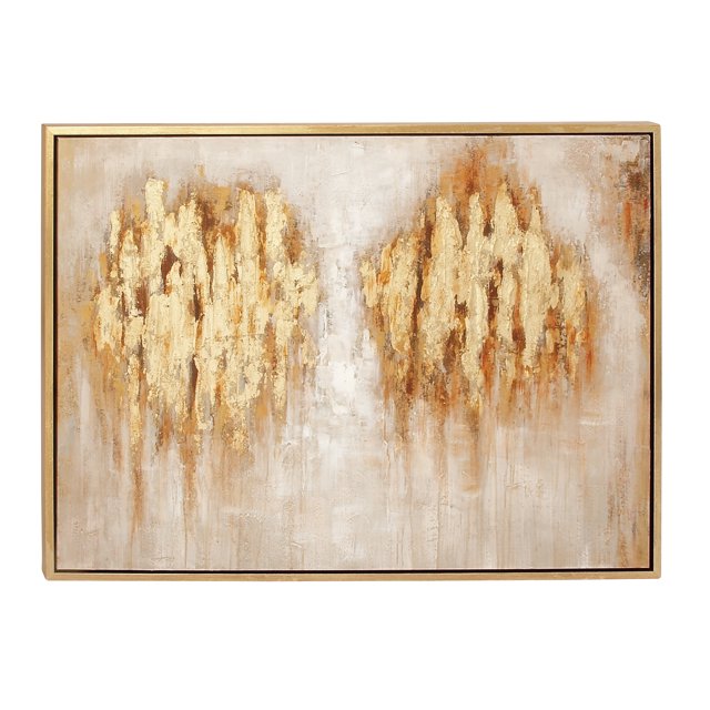 47" x 36" Abstract Framed Wall Art with Gold Frame, by CosmoLiving by