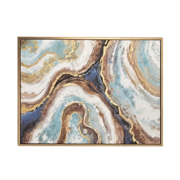 47" x 36" Enlarge Slice Geode Framed Wall Art with Gold Foil Accents, by DecMode