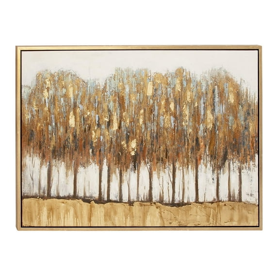 47" x 36" Tree Framed Wall Art with Gold Frame, by DecMode