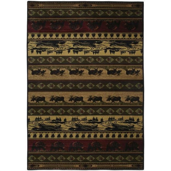 47" x 63" Lodge Polypropylene Accent Rug