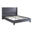 thumbnail image 1 of 47 x 78 x 56 in. Full Size Polyfiber Upholstered Bed Featuring Nail Head Trim - Blue & Gray, 1 of 1