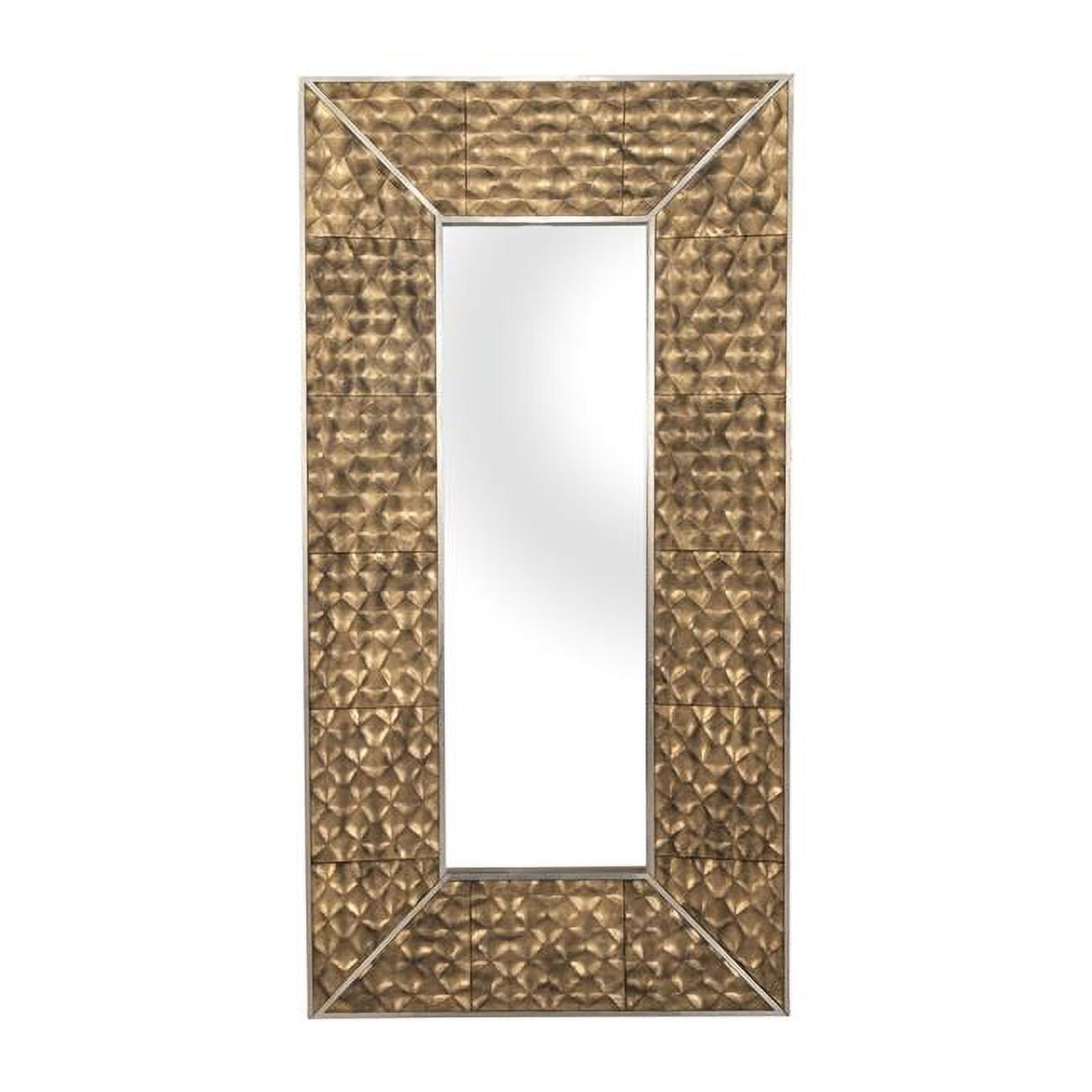 Large Gold and Silver Leaf Wood Framed Mirror