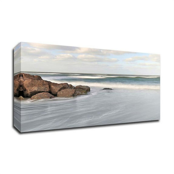 47"x23" Florida Gulf Coast by Nicholas Bell Wall Art Print on Canvas Fabric Gray