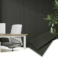thumbnail image 1 of 47"x24" Acoustic Slat Wood Wall Panel 3D Slatted Wall Panels 2Pcs,Black, 1 of 6