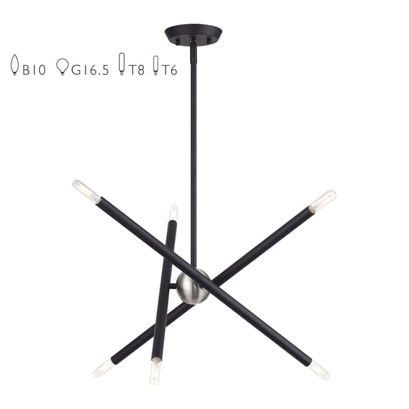 47003-04 Livex Lighting Soho - 6 Light Small Chandelier-23.25 Inches Tall and 20 Inches Wide