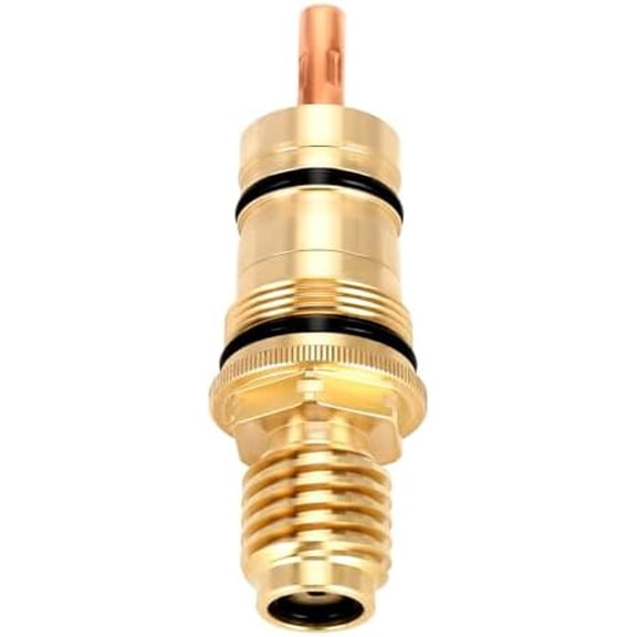 47050000 1/2 Thermo Element Cartridge Valve, Thermostatic Cartridge Compatible with Grohe Tub and Shower Faucet Model 34122, Precision Temperature Control, Brass, Starlight Chrome
