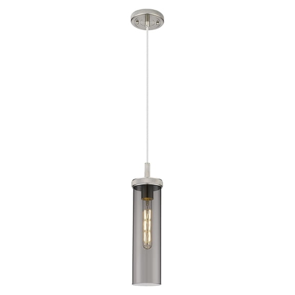 471-1P-SN-G471-12SM Innovations Lighting Lincoln - 1 Light Cord Hung Pendant-4.5 Inch Wide and 15.5 Inch Tall-Satin Nickel Finish-Light Smoke Glass