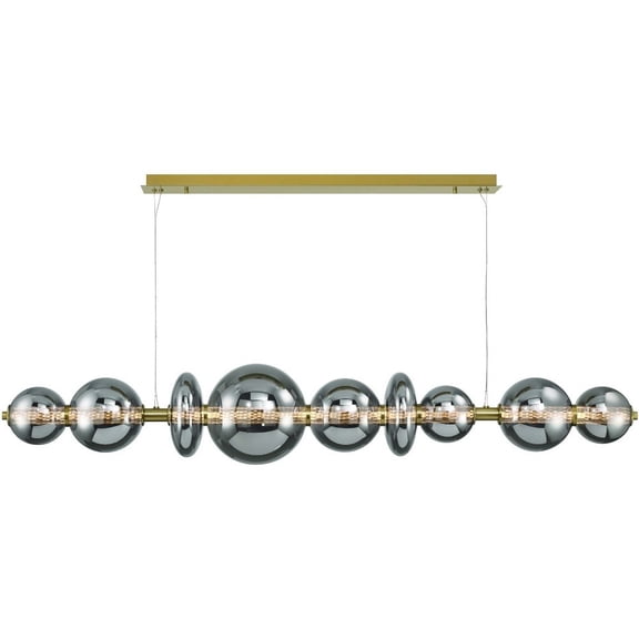 47257-023 Eurofase Lighting Atomo - 50W 1 LED Chandelier-11.75 Inches Tall and 11.75 Inches Wide-Gold Finish-Smoke Glass Color
