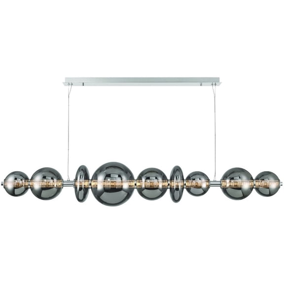 47257-047 Eurofase Lighting Atomo - 50W 1 LED Chandelier-11.75 Inches Tall and 11.75 Inches Wide-Chrome Finish-Smoke Glass Color