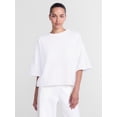 thumbnail image 1 of Athletic Works Women's and Women's Plus French Terry Cropped Boxy Tee, Sizes XS-4X, 1 of 6