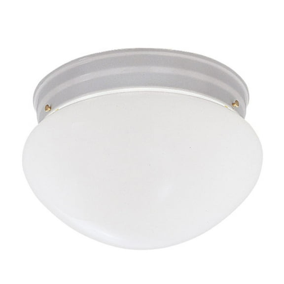 4732-WH-Designers Fountain-2 Light Flush Mount With Satin Etched Glass Globe