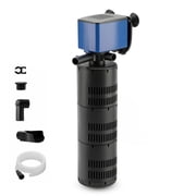 475 GPH Aquarium Internal Filter, 3-in-1 Submersible Powerhead with Sponge Filter, High-Volume Oxygenation & Adjustable Flow