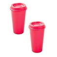 thumbnail image 1 of 475ml Reusable Coffee Cups with Lids, 2 Pcs Heat-sensitive Mug Color-changing Mug To Go Travel Cups, Hot or Cold Drinks, Dishwasher and Microwave Safe, Hot Pink, 1 of 9
