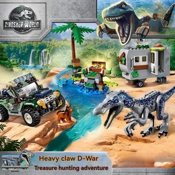 476 pcs Dinosaur Series Baryonyx Face-Off:The Treasure Hunt Building Blocks Model Fit MOC 75935 Set Toys For Kids Gifts cars