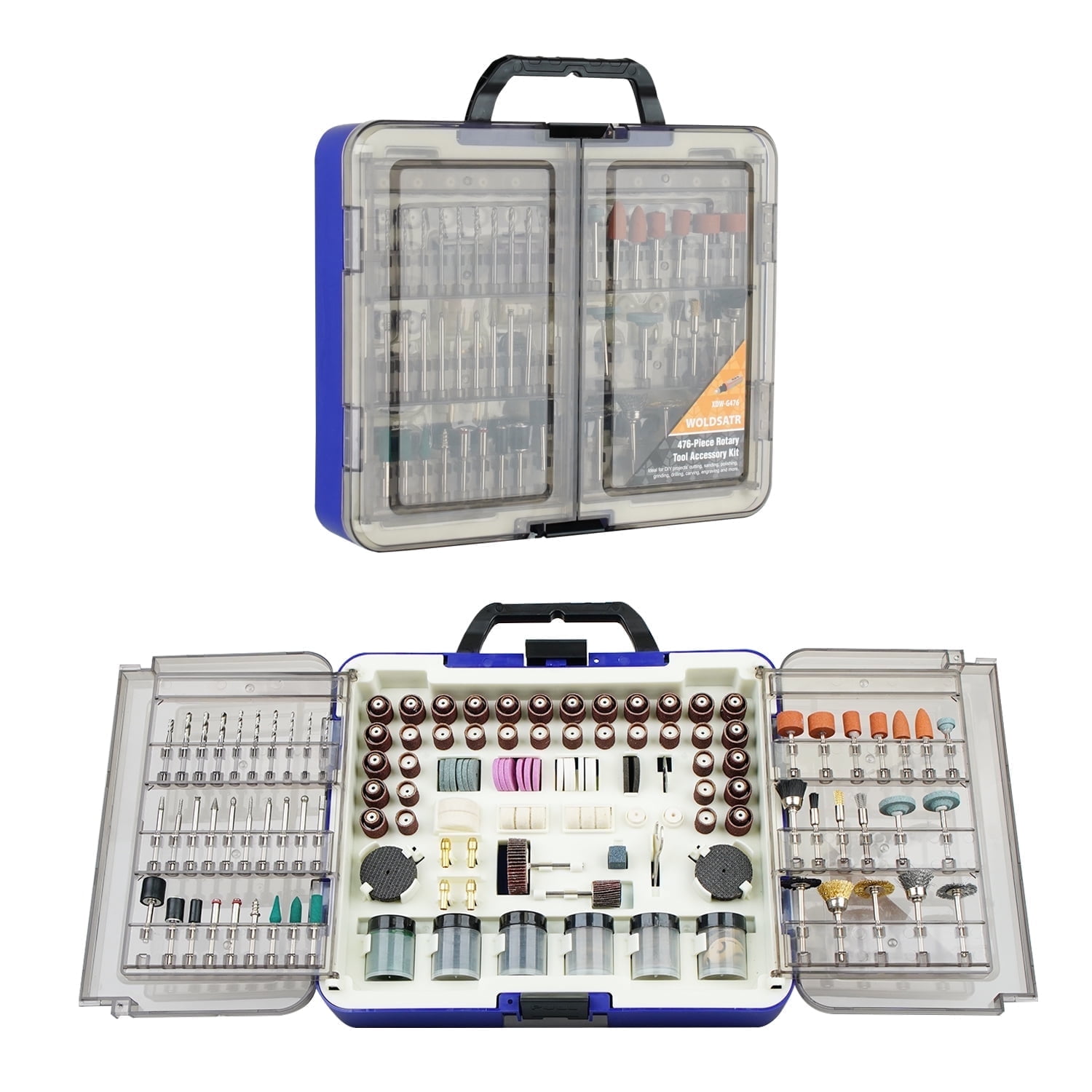 516PCS Rotary Tool Accessories Kit, Rotary Tool Bits for Easy Cutting, 1/8-in Shank Rotary Tool Kit, Sanding, Grinding, Carving, Polishing, Drilling and Engravingm，Grinding with Portable Storage Case