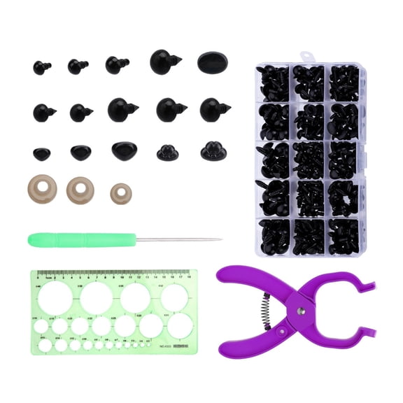 476Pcs Assorted Size Safety Eye and Noses with Washers and Auxiliary Tool for Plush Doll Crochet Toy Doll Stuffed Animal
