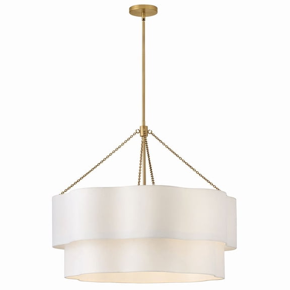 47735LCB Hinkley Lighting Gwen - 40W 8 LED Medium Drum Chandelier-27.75 Inch Tall and 32 Inch Wide-Lacquered Brass Finish