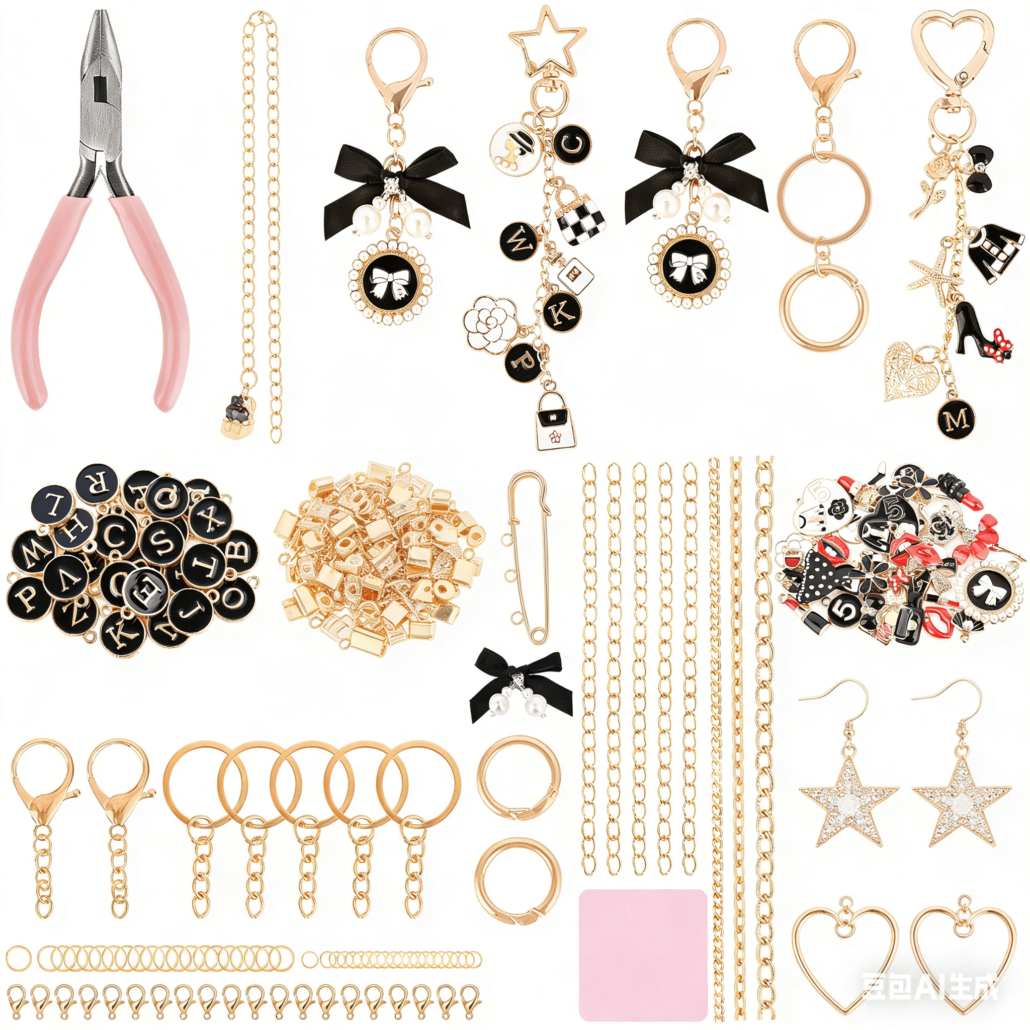 477PCS Lip Gloss Keychain Making Kit ,DIY Keychain Supplies, Bag Charm Kit, Charms for Jewelry Making, Bracelet Making ,Personalized Gifts for Friends Small Business