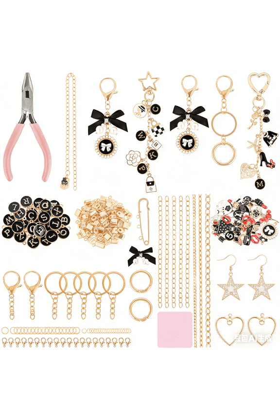 477PCS Lip Gloss Keychain Making Kit ,DIY Keychain Supplies, Bag Charm Kit, Charms for Jewelry Making, Bracelet Making ,Personalized Gifts for Friends Small Business