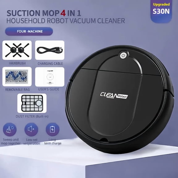 3-in-1 Multifunctional Robot Vacuum Cleaner Self-Charging Tangle-Free Strong Suction