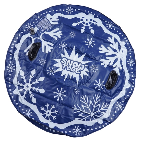 47Inch Air-Filled Snow Tube Sled with Reinforced Handles, PVC for Family Winter Fun & Ski Slopes