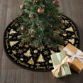 thumbnail image 1 of 47Inch Black Christmas Tree Skirt Short Plush Printed Xmas Tree Skirt with Gold Christmas Tree and Snowflake Pattern Holiday Tree Skirt for Christmas Tree Base Decor, 1 of 6