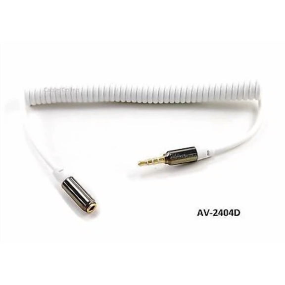 47Inch Coil Style 3.5Mm Trrs 4-Pole Stereo Audio M/F Extension Cable, Av-2404D