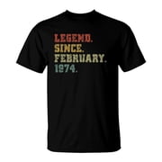 47Th Birthday Gifts 47 Years Old Legend Since February 1974 Ver2 TShirt