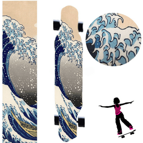 47X10" Skateboard Longboard Sea Wave Pattern Grip Tape Anti Slip Sheet Griptape