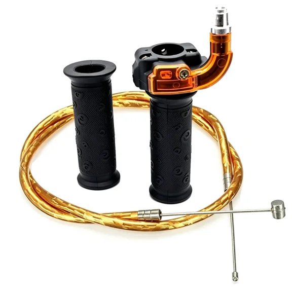 47cc 49cc Mini Moto Twist Throttle Cable Set, 3-Stage Restrictable Accelerator Grip, Left Hand Grip with 72.5cm Cable for Pocket Dirt Bike Quad
