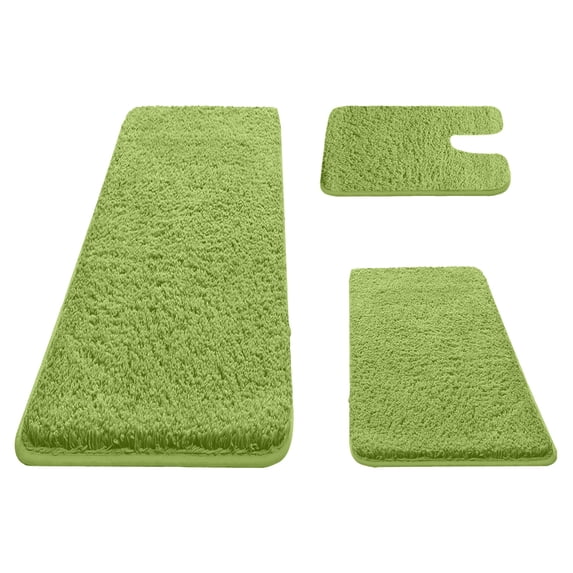 47in 3-Piece Memory Foam Bathroom Rug Set Soft Non-Slip Absorbent Bath Mat for Bathroom Laundry Room