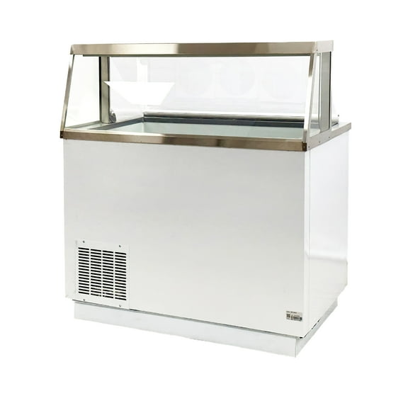 47in. 8 Tub Ice Cream Gelato Dipping Cabinet Display Freezer 13.8 Cu.Ft. Viewing Window, White