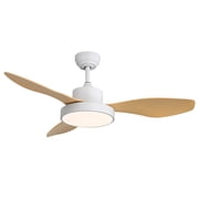 47in Ceiling Fan with 22W LED Light and Remote Control 6 Speeds Reversible DC Motor White for Living Room