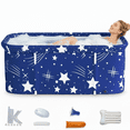 thumbnail image 1 of 47in Large Portable Folding Bathtub, Hot & Cold Soaking Bath tub, Starry Blue(SolarSoda), 1 of 11