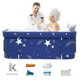 47in Portable Folding Bathtub Large Foldable Bathtub Soaking Bathtub